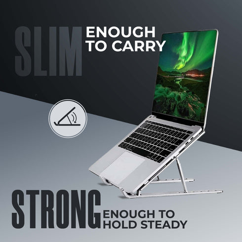 Intex Laptop Stand |  7 Adjustable Height Levels  (Metal & Silicone)